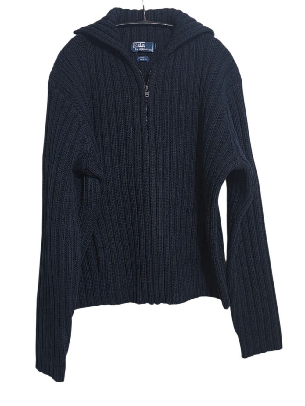Vintage Polo Ralph Lauren Wool Cashmere Mens Zip Sweater XL Heavy Fisherman